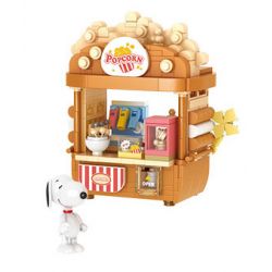 CACO S018 SNOOPY CỬA HÀNG BỎNG NGÔ bộ đồ chơi xếp lắp ráp ghép mô hình Movie & Game SNOOPY POPCORN Phim Và Trò Chơi 335 khối