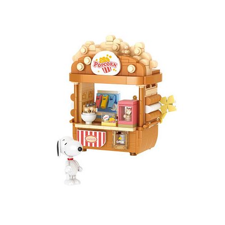 CACO S018 SNOOPY CỬA HÀNG BỎNG NGÔ bộ đồ chơi xếp lắp ráp ghép mô hình Movie & Game SNOOPY POPCORN Phim Và Trò Chơi 335 khối