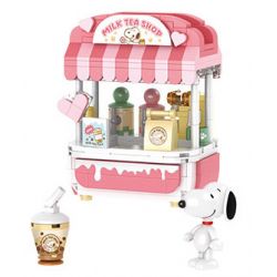 CACO S020 SNOOPY QUÁN TRÀ SỮA bộ đồ chơi xếp lắp ráp ghép mô hình Movie & Game SNOOPY MILK TEA Phim Và Trò Chơi 336 khối