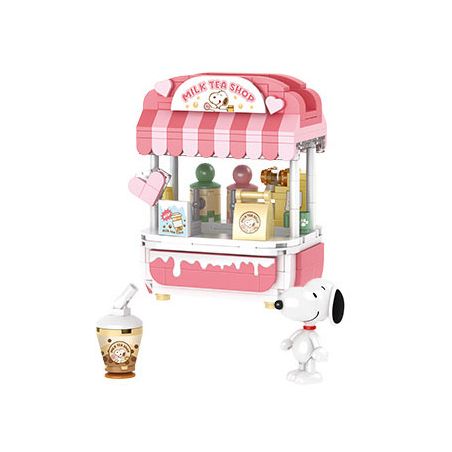 CACO S020 SNOOPY QUÁN TRÀ SỮA bộ đồ chơi xếp lắp ráp ghép mô hình Movie & Game SNOOPY MILK TEA Phim Và Trò Chơi 336 khối