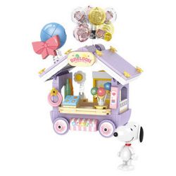 CACO S021 SNOOPY CỬA HÀNG BÓNG BAY bộ đồ chơi xếp lắp ráp ghép mô hình Movie & Game SNOOPY BALLOON Phim Và Trò Chơi 340 khối