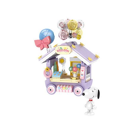CACO S021 SNOOPY CỬA HÀNG BÓNG BAY bộ đồ chơi xếp lắp ráp ghép mô hình Movie & Game SNOOPY BALLOON Phim Và Trò Chơi 340 khối