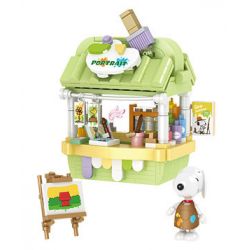 CACO S023 SNOOPY CỬA HÀNG TRANH ẢNH bộ đồ chơi xếp lắp ráp ghép mô hình Movie & Game SNOOPY PORTRAIT Phim Và Trò Chơi 376 khối