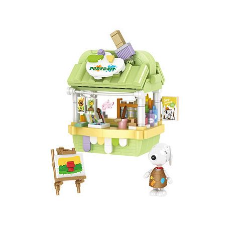 CACO S023 SNOOPY CỬA HÀNG TRANH ẢNH bộ đồ chơi xếp lắp ráp ghép mô hình Movie & Game SNOOPY PORTRAIT Phim Và Trò Chơi 376 khối