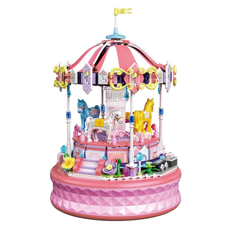 ZHEGAO 663017 BĂNG CHUYỀN bộ đồ chơi xếp lắp ráp ghép mô hình CAROUSEL 591 khối