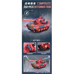 Bozhi 81062 MÁY KHOA HỌC VIỄN TƯỞNG bộ đồ chơi xếp lắp ráp ghép mô hình Military Army COMPOSITE DEFORMATION Quân Sự Bộ Đội 760 khối