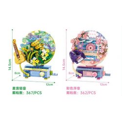 SEMBO 611097 GIAI ĐIỆU HOA TRONG NHÀ BẢN TÌNH CA ÁNH SÁNG bộ đồ chơi xếp lắp ráp ghép mô hình Arts & Crafts FLOWER MOVEMENT 348 khối