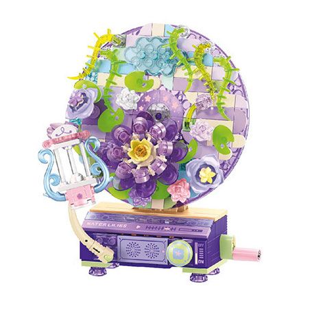 SEMBO 611098 GIAI ĐIỆU HOA ĐÊM TĨNH LẶNG MÀU TÍM bộ đồ chơi xếp lắp ráp ghép mô hình Arts & Crafts FLOWER MOVEMENT 339 khối