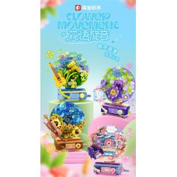 SEMBO 611098 GIAI ĐIỆU HOA ĐÊM TĨNH LẶNG MÀU TÍM bộ đồ chơi xếp lắp ráp ghép mô hình Arts & Crafts FLOWER MOVEMENT 339 khối