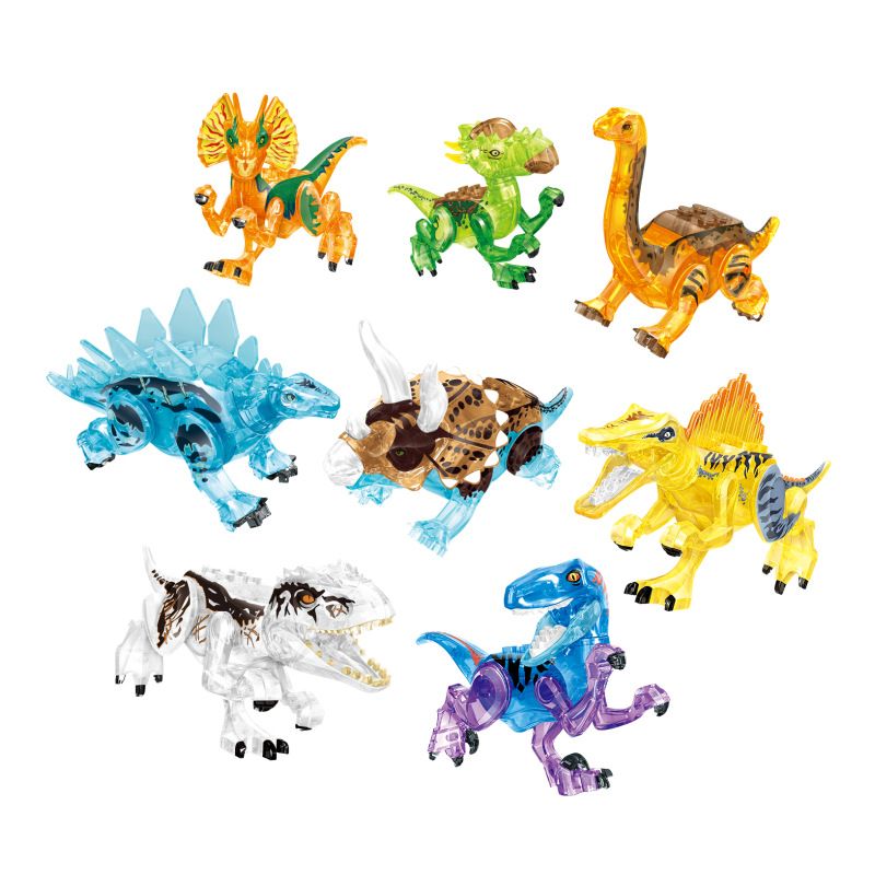 ZHEGAO 971001 CÔNG VIÊN KHỦNG LONG TRUNG QUỐC 8 LOẠI bộ đồ chơi xếp lắp ráp ghép mô hình