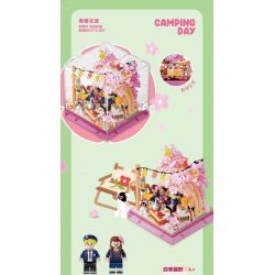 AREA-X AX0103 0103 NIỀM VUI BỐN MÙA NGÔN NGỮ CỦA HOA ANH ĐÀO XUÂN bộ đồ chơi xếp lắp ráp ghép mô hình SPRING CAMPING