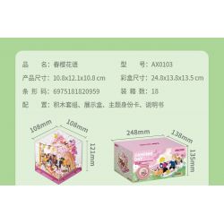 AREA-X AX0103 0103 NIỀM VUI BỐN MÙA NGÔN NGỮ CỦA HOA ANH ĐÀO XUÂN bộ đồ chơi xếp lắp ráp ghép mô hình SPRING CAMPING
