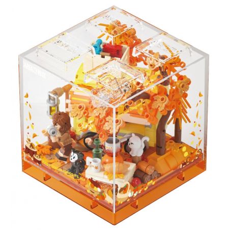 AREA-X AX0105 0105 BỐN MÙA VUI KHÓI MÂY CUỐI THU bộ đồ chơi xếp lắp ráp ghép mô hình AUTUMN CAMPING