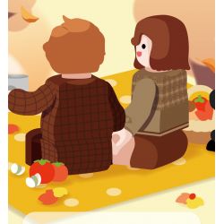 AREA-X AX0105 0105 BỐN MÙA VUI KHÓI MÂY CUỐI THU bộ đồ chơi xếp lắp ráp ghép mô hình AUTUMN CAMPING