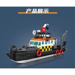 MouldKing 10081 Mould King 10081 TÀU CỨU HỘ ĐA NĂNG CỦA ANH bộ đồ chơi xếp lắp ráp ghép mô hình City BRITISH MULTI-FUNCTIONAL RESCUE BOAT Thành Phố 364 khối