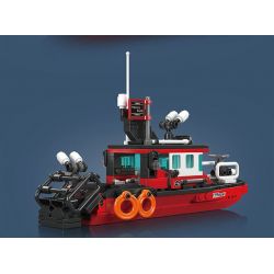 MouldKing 10082 Mould King 10082 THUYỀN CỨU HỎA bộ đồ chơi xếp lắp ráp ghép mô hình City FIRE BOAT Thành Phố 315 khối