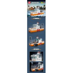 MouldKing 10083 Mould King 10083 TÀU ĐÁNH CÁ bộ đồ chơi xếp lắp ráp ghép mô hình City FISHING BOAT Thành Phố 420 khối