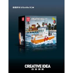 MouldKing 10083 Mould King 10083 TÀU ĐÁNH CÁ bộ đồ chơi xếp lắp ráp ghép mô hình City FISHING BOAT Thành Phố 420 khối