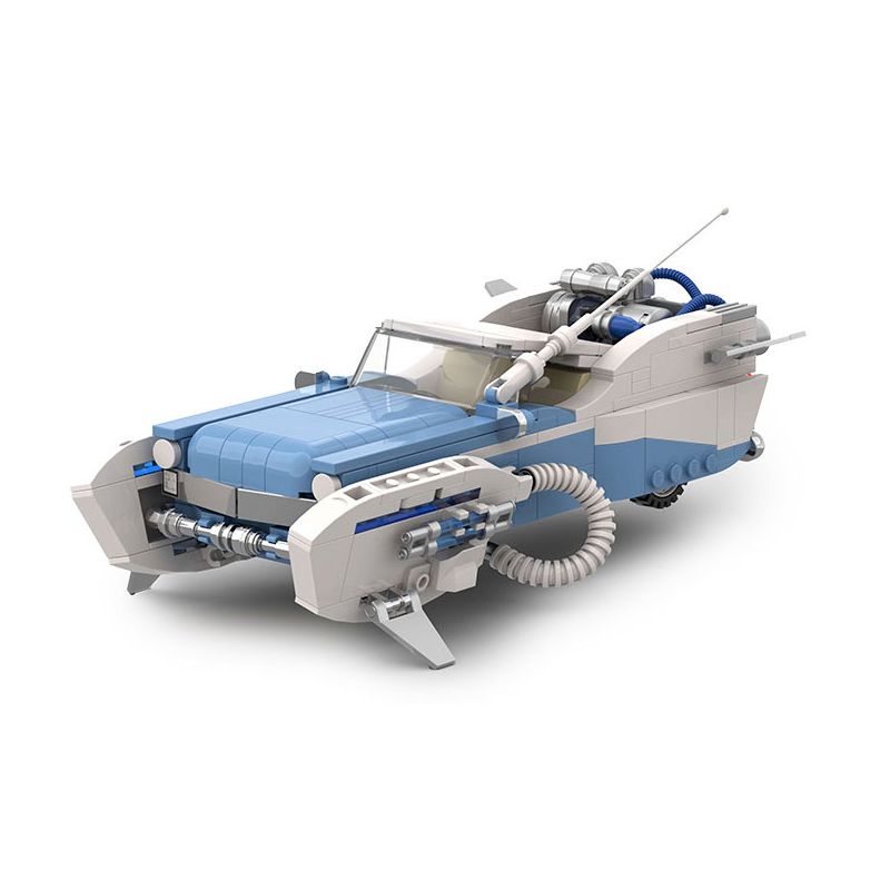 HAPPY BUILD SHINEYU XINYU PANGU PRO BLOCKS PB8803 8803 TRỞ LẠI CƠN SỐT BẠC TRONG TƯƠNG LAI bộ đồ chơi xếp lắp ráp ghép mô hình Racers BACK TO FUTURE SILVER WING CYCLONE Đua Tốc Độ 589 khối