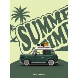 HAPPY BUILD SHINEYU XINYU PANGU PRO BLOCKS PB8804 8804 TOA XE GA MINI bộ đồ chơi xếp lắp ráp ghép mô hình Racers SUMMER TIME MINI CAMPER Đua Tốc Độ 356 khối