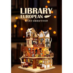 JIESTAR 57016 THƯ VIỆN CHÂU THỜI TRUNG CỔ bộ đồ chơi xếp lắp ráp ghép mô hình Creator LIBRARY EUROPEAN Sáng Tạo 3294 khối
