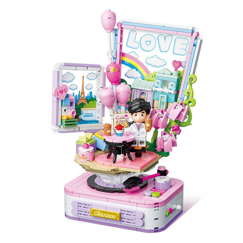 GUDI 52101 BẠN CÙNG LỚP CHU LỜI TỎ TÌNH LÃNG MẠN bộ đồ chơi xếp lắp ráp ghép mô hình CHOUCHOU 485 khối