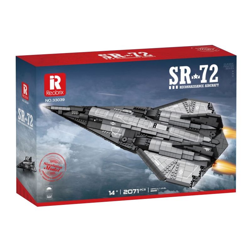 JMBRICKLAYER 60012 REOBRIX 33039 MÁY BAY TRINH SÁT SR-72 bộ đồ chơi xếp lắp ráp ghép mô hình Military Army SR-72 RECONNAISSANCE AIRCRAFT Quân Sự Bộ Đội 2071 khối