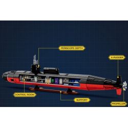 JMBRICKLAYER 61518 REOBRIX 33049 TÀU NGẦM TẤN CÔNG HẠT NHÂN LỚP LOS ANGELES tỷ lệ 1:125 bộ đồ chơi xếp lắp ráp ghép mô hình Military Army LOS ANGELES-CLASS SSN 1:125 Quân Sự Bộ Đội 2988 khối