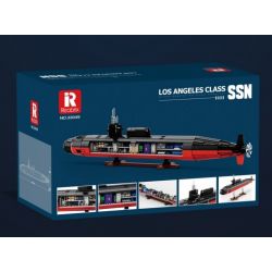 JMBRICKLAYER 61518 REOBRIX 33049 TÀU NGẦM TẤN CÔNG HẠT NHÂN LỚP LOS ANGELES tỷ lệ 1:125 bộ đồ chơi xếp lắp ráp ghép mô hình Military Army LOS ANGELES-CLASS SSN 1:125 Quân Sự Bộ Đội 2988 khối