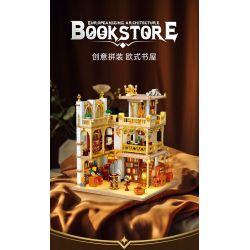 JIESTAR 57015 JMBRICKLAYER 30126 HIỆU SÁCH CHÂU bộ đồ chơi xếp lắp ráp ghép mô hình Creator EUROPEANIZING ARCHITECTURE BOOKSTORE Sáng Tạo 3028 khối