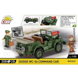 COBI 3111 XE CHỈ HUY DODGE WC-56 1:35 tỷ lệ 1:35 bộ đồ chơi xếp lắp ráp ghép mô hình Military Army DODGE WC-56 COMMAND CAR Quân Sự Bộ Đội 208 khối