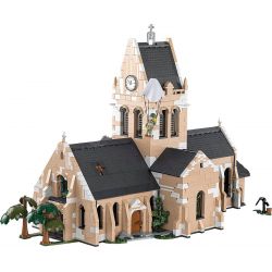 COBI 2299 NHÀ THỜ bộ đồ chơi xếp lắp ráp ghép mô hình Military Army SAINTE-MÈRE-ÉGLISE-CHURCH Quân Sự Bộ Đội 2280 khối