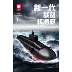SEMBO 208043 TÀU NGẦM HẠT NHÂN CHIẾN LƯỢC THẾ HỆ MỚI bộ đồ chơi xếp lắp ráp ghép mô hình Military Army Quân Sự Bộ Đội 1324 khối