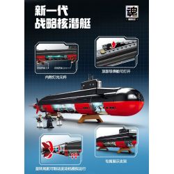 SEMBO 208043 TÀU NGẦM HẠT NHÂN CHIẾN LƯỢC THẾ HỆ MỚI bộ đồ chơi xếp lắp ráp ghép mô hình Military Army Quân Sự Bộ Đội 1324 khối