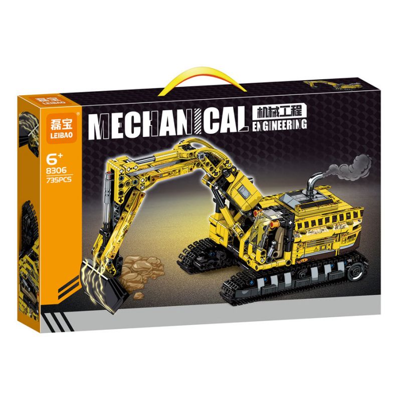 LEIBAO 8306 MÁY XÚC BÁNH XÍCH bộ đồ chơi xếp lắp ráp ghép mô hình Technic Kỹ Thuật Công Nghệ Cao Mô Hình Phương Tiện 735 khối