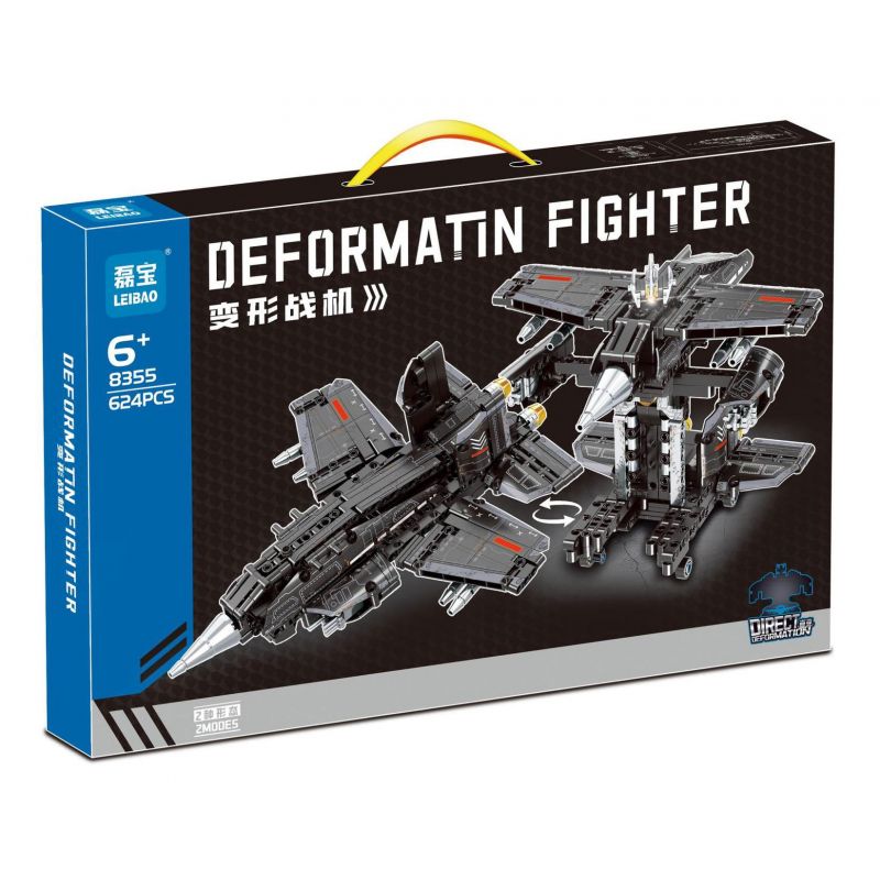 LEIBAO 8355 MÁY BAY CHIẾN ĐẤU BIẾN HÌNH MÀU ĐEN bộ đồ chơi xếp lắp ráp ghép mô hình Technic Kỹ Thuật Công Nghệ Cao Mô Hình Phương Tiện 624 khối