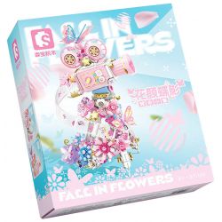 SEMBO 611106 MÁY ẢNH CỔ ĐIỂN HOA VÀ BƯỚM bộ đồ chơi xếp lắp ráp ghép mô hình FALL IN FLOWERS 1109 khối