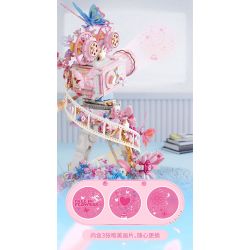 SEMBO 611106 MÁY ẢNH CỔ ĐIỂN HOA VÀ BƯỚM bộ đồ chơi xếp lắp ráp ghép mô hình FALL IN FLOWERS 1109 khối