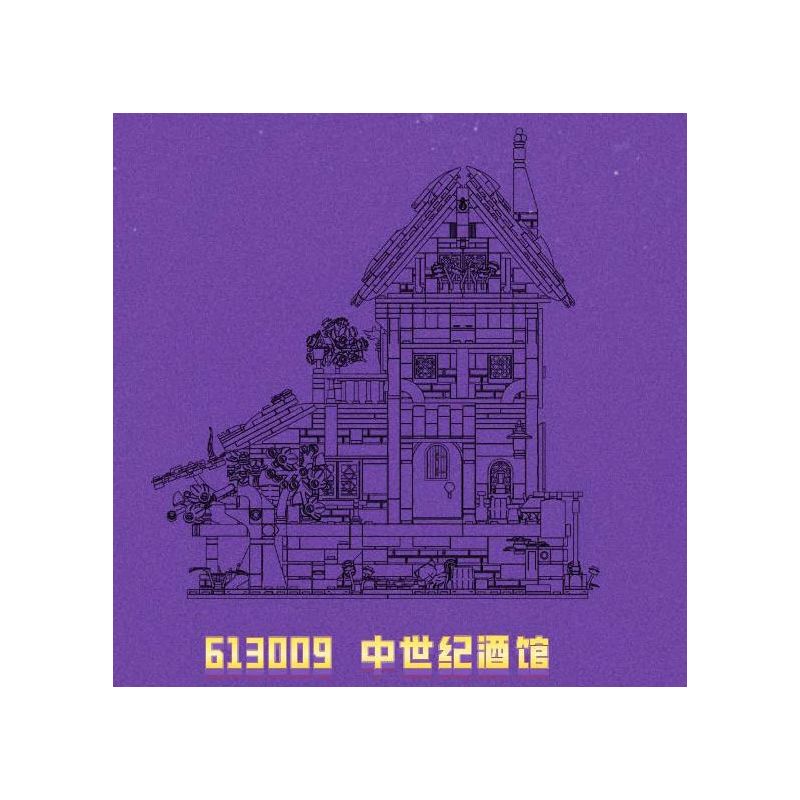 ZHEGAO 613009 QUÁN RƯỢU THỜI TRUNG CỔ bộ đồ chơi xếp lắp ráp ghép mô hình Medieval Castle Chiến Tranh Trung Cổ