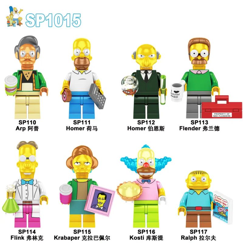 NONE SP1015 1015 SP110 SP111 SP112 SP113 SP114 SP115 SP116 SP117 THE SIMPSONS MÔ HÌNH NHỎ 8 PHONG CÁCH bộ đồ chơi xếp lắp ráp ghép mô hình Movie & Game Phim Và Trò Chơi