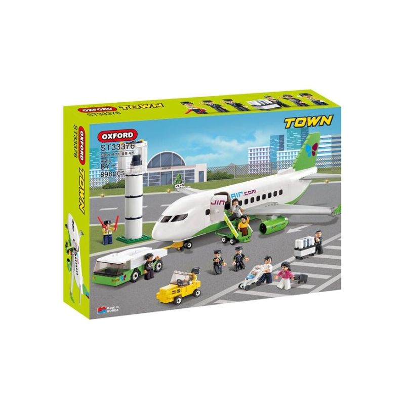 OXFORD ST33376 33376 BỘ MÁY BAY JIN AIR bộ đồ chơi xếp lắp ráp ghép mô hình City 진에어 항공기 블록세트 Thành Phố 898 khối