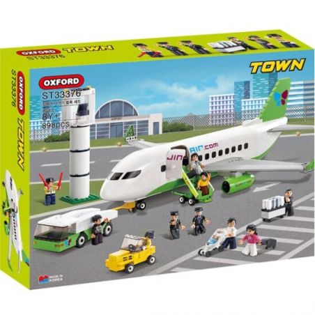 OXFORD ST33376 33376 BỘ MÁY BAY JIN AIR bộ đồ chơi xếp lắp ráp ghép mô hình City 진에어 항공기 블록세트 Thành Phố 898 khối