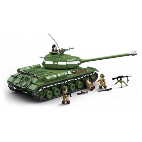 QuanGuan 100249 Quan Guan 100249 XE TĂNG HẠNG NẶNG IS-2 LOẠI 1944 bộ đồ chơi xếp lắp ráp ghép mô hình IS-2 HEAVY TANK MODEL 1944 1703 khối