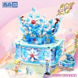 ZHEGAO 921017 BÍ MẬT ĐÁ QUÝ LÂU ĐÀI VƯƠNG MIỆN KIM CƯƠNG BĂNG bộ đồ chơi xếp lắp ráp ghép mô hình Girl Con Gái 408 khối