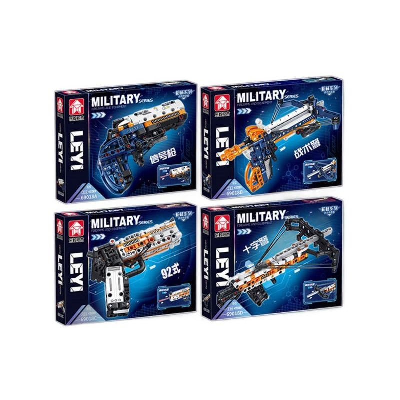 LE YI 69018 SÚNG 4 LOẠI BẮN PHÁO SÁNG NỎ CHIẾN THUẬT TYPE 92 bộ đồ chơi xếp lắp ráp ghép mô hình Military Army Quân Sự Bộ Đội 833 khối