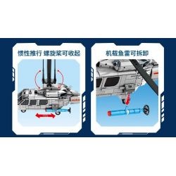 SEMBO 202246 VINH QUANG CỦA NƯỚC MẠNH TRỰC THĂNG HOẠT ĐỘNG TRÊN TÀU SÂN BAY Z-9 bộ đồ chơi xếp lắp ráp ghép mô hình Military Army Quân Sự Bộ Đội 449 khối