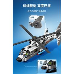 SEMBO 202246 VINH QUANG CỦA NƯỚC MẠNH TRỰC THĂNG HOẠT ĐỘNG TRÊN TÀU SÂN BAY Z-9 bộ đồ chơi xếp lắp ráp ghép mô hình Military Army Quân Sự Bộ Đội 449 khối