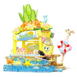 SEMBO 612219 SPONGEBOB SQUAREPANTS CẢNH ĐƯỜNG PHỐ ĐẦY MÀU SẮC CỬA HÀNG LƯỚT SÓNG bộ đồ chơi xếp lắp ráp ghép mô hình Movie & Game SPONGEBOB ISLAND SURF SHOP Phim Và Trò Chơi 519 khối
