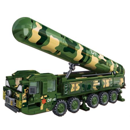 LE YI 88003 XE TÊN LỬA ĐẠN ĐẠO DONGFENG 41 bộ đồ chơi xếp lắp ráp ghép mô hình Military Army DF-41 BALLISTIC MISSILE Quân Sự Bộ Đội 350 khối