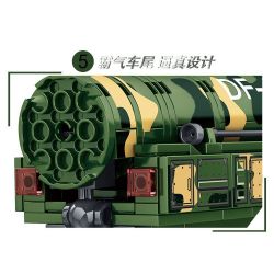 LE YI 88003 XE TÊN LỬA ĐẠN ĐẠO DONGFENG 41 bộ đồ chơi xếp lắp ráp ghép mô hình Military Army DF-41 BALLISTIC MISSILE Quân Sự Bộ Đội 350 khối